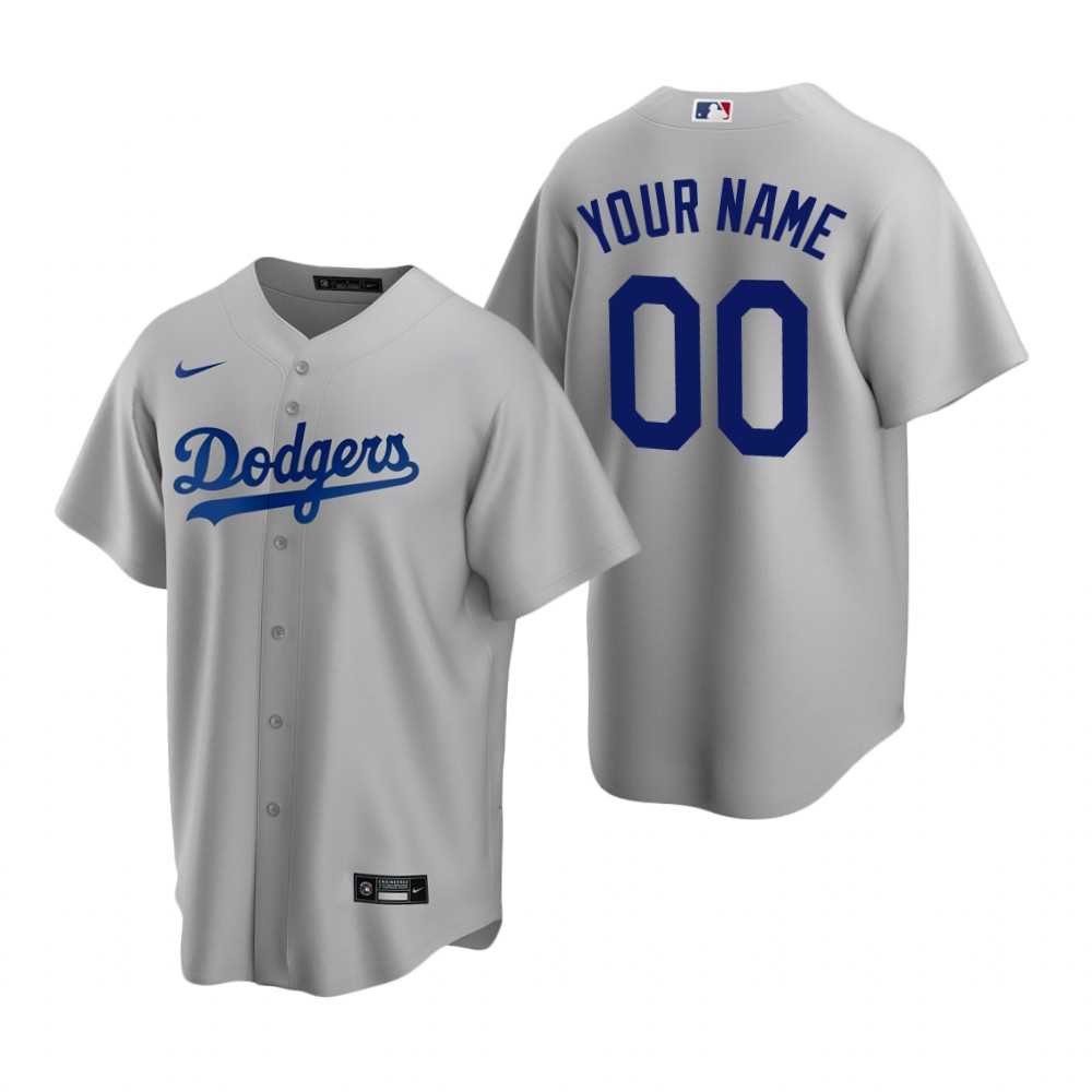 Los Angeles Dodgers Customized Nike Gray Stitched MLB Cool Base Jersey